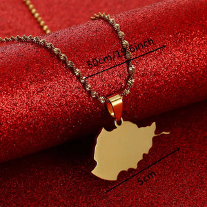 Afghanistan Map Necklace