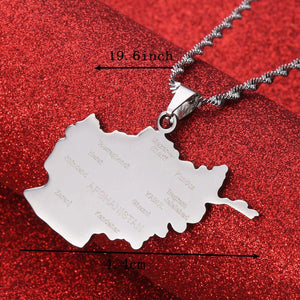 Afghanistan Map Necklace