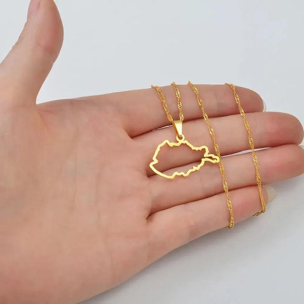 Afghanistan Map Necklace