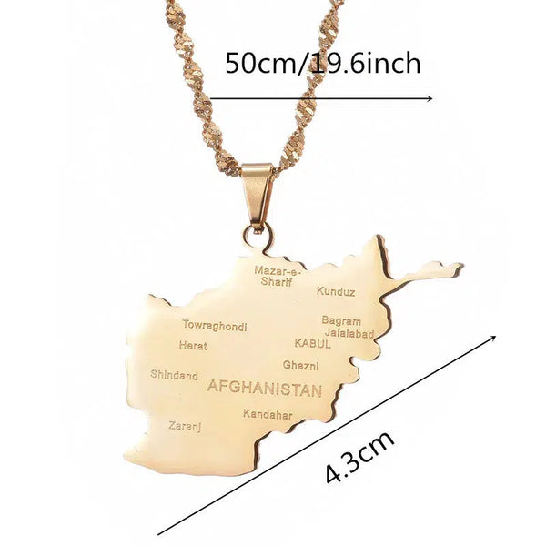 Afghanistan Map Necklace