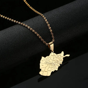 Afghanistan Map Necklace