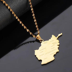 Afghanistan Map Necklace