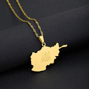 Afghanistan Map Necklace