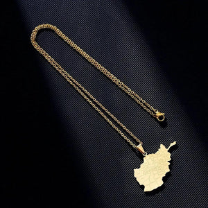 Afghanistan Map Necklace