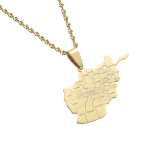 Afghanistan Map Necklace