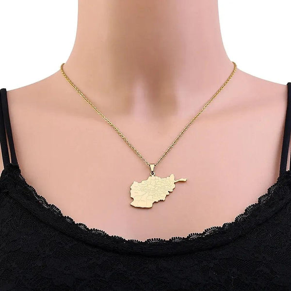 Afghanistan Map Necklace