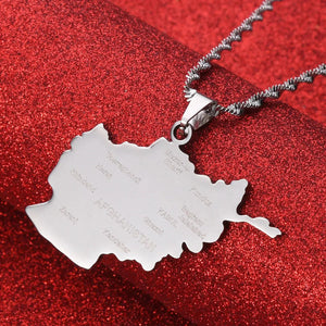 Afghanistan Map Necklace