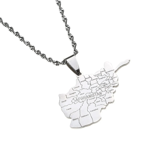 Afghanistan Map Necklace