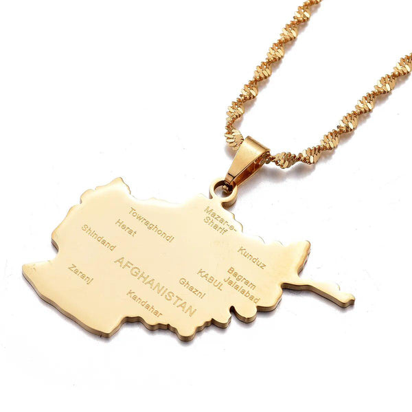 Afghanistan Map Necklace