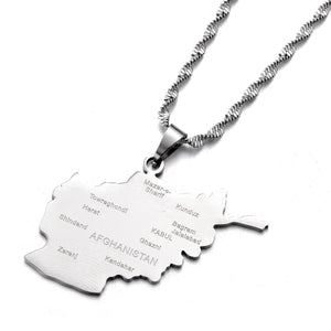 Afghanistan Map Necklace