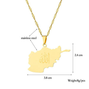 Afghanistan Map Necklace