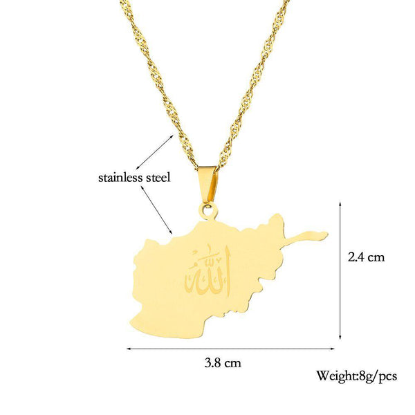 Afghanistan Map Necklace