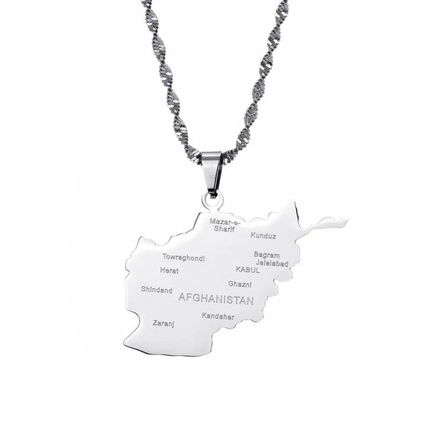 Afghanistan Map Necklace