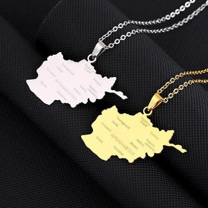 Afghanistan Map Necklace