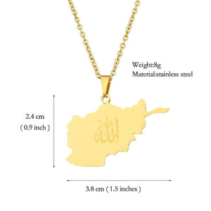 Afghanistan Map Necklace