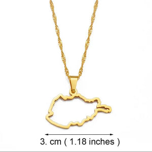Afghanistan Map Necklace