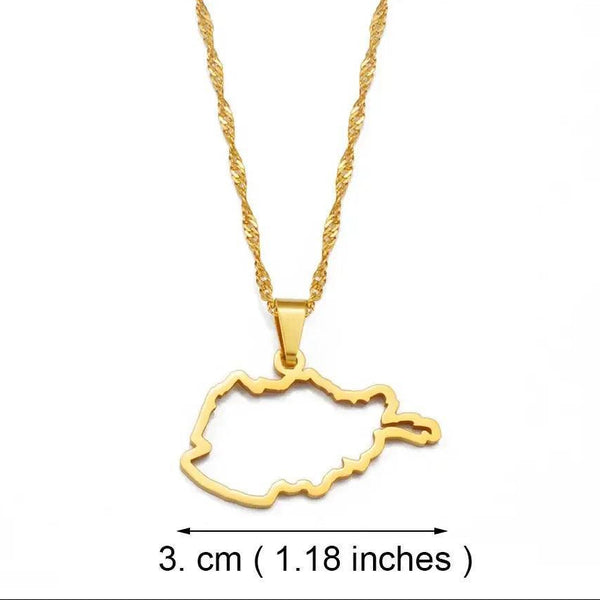 Afghanistan Map Necklace