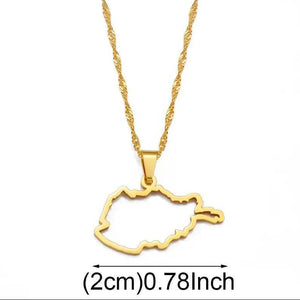 Afghanistan Map Necklace