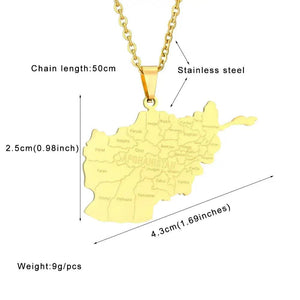 Afghanistan Map Necklace