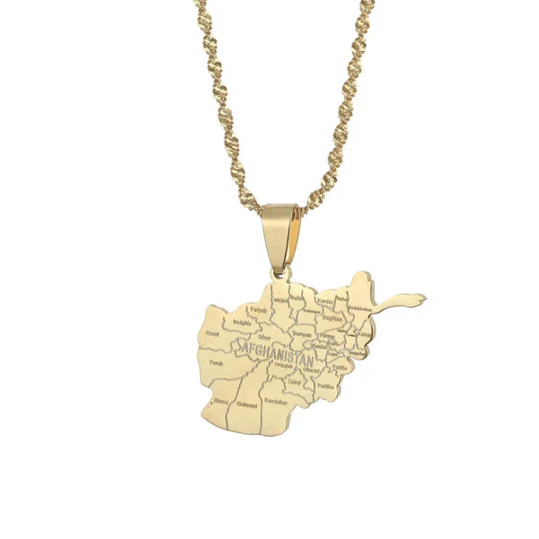 Afghanistan Map Necklace