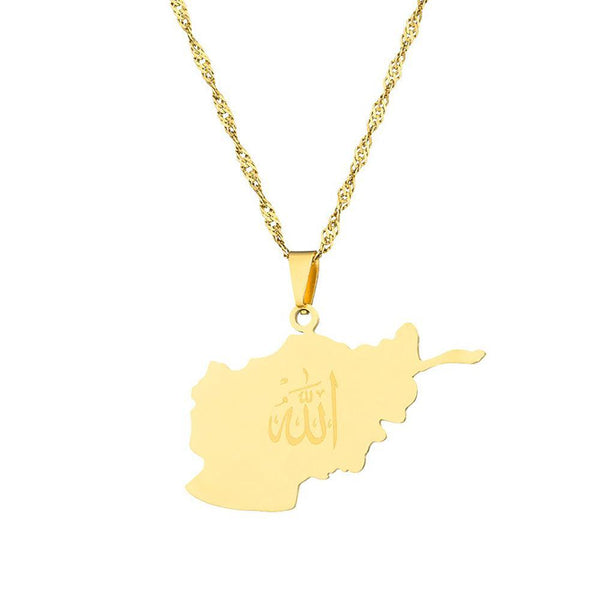 Afghanistan Map Necklace