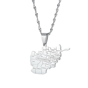 Afghanistan Map Necklace