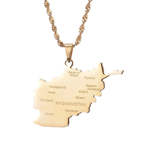 Afghanistan Map Necklace