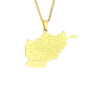 Afghanistan Map Necklace