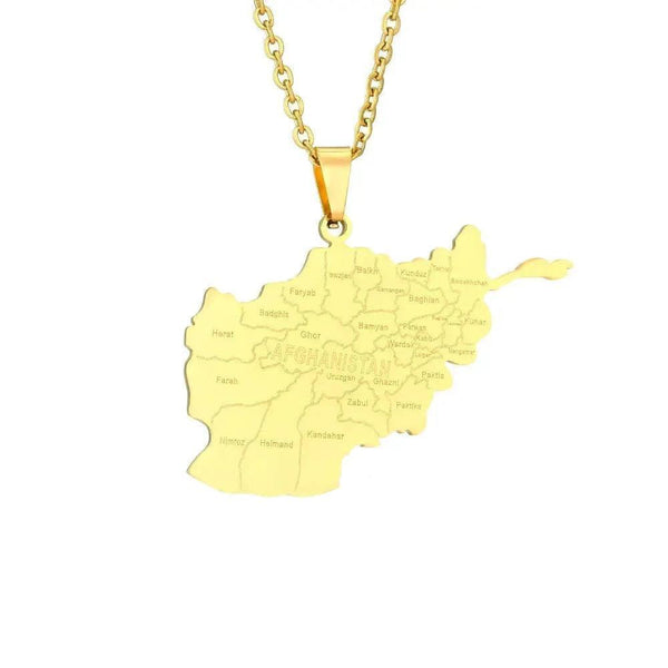 Afghanistan Map Necklace