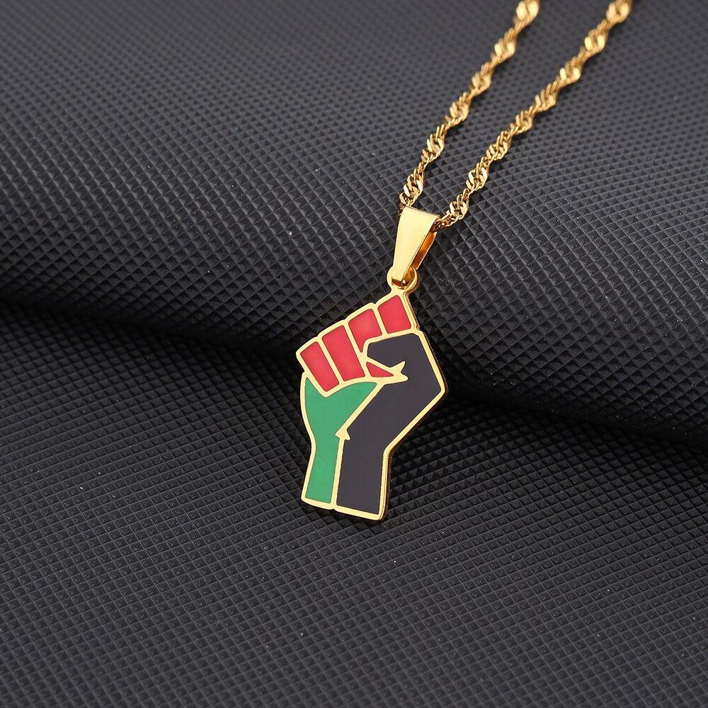 Africa Black Lives Matter Fist Necklace