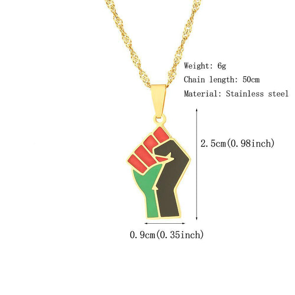 Africa Black Lives Matter Fist Necklace