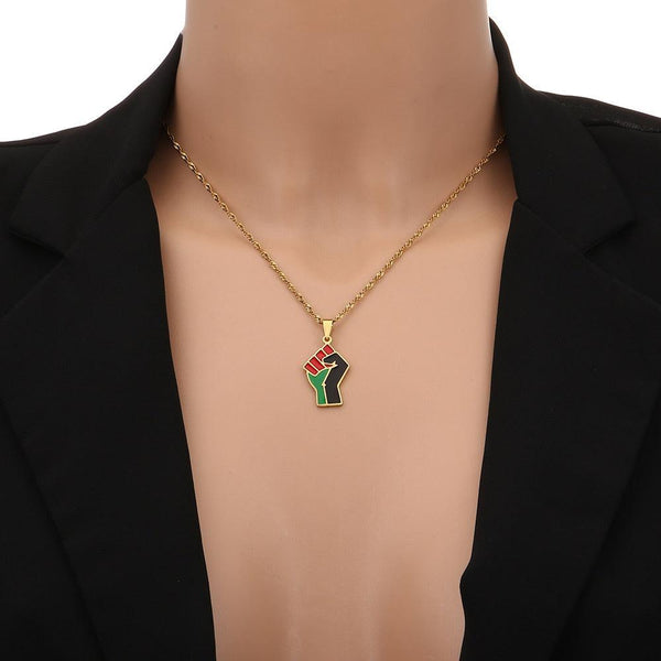 Africa Black Lives Matter Fist Necklace