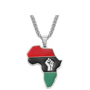 Africa Black Lives Matter Flag Map Necklace