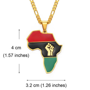 Africa Black Lives Matter Flag Map Necklace