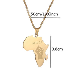 Africa Black Lives Matter Map Necklace