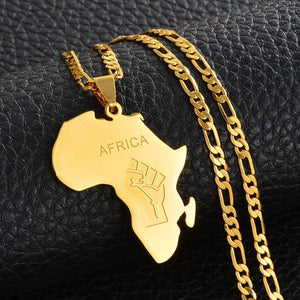 Africa Black Lives Matter Map Necklace