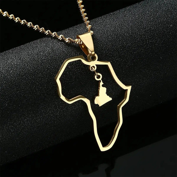 Africa Cameroon Map Necklace