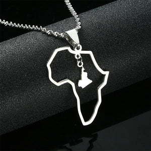 Africa Cameroon Map Necklace