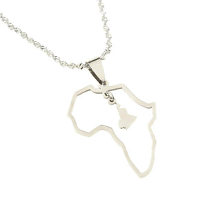 Africa Cameroon Map Necklace