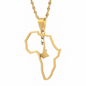 Africa Cameroon Map Necklace