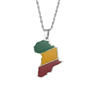 Africa Congo Flag Map Necklace