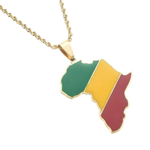 Africa Congo Flag Map Necklace