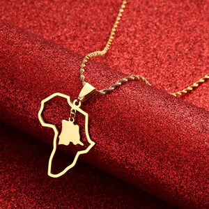 Africa Congo Map Necklace