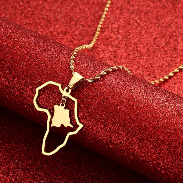 Africa Congo Map Necklace