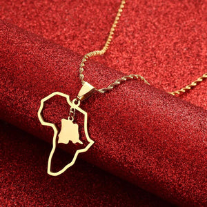Africa Congo Map Necklace