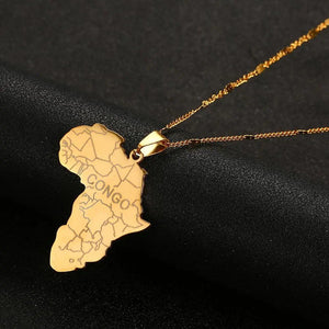 Africa Congo Map Necklace