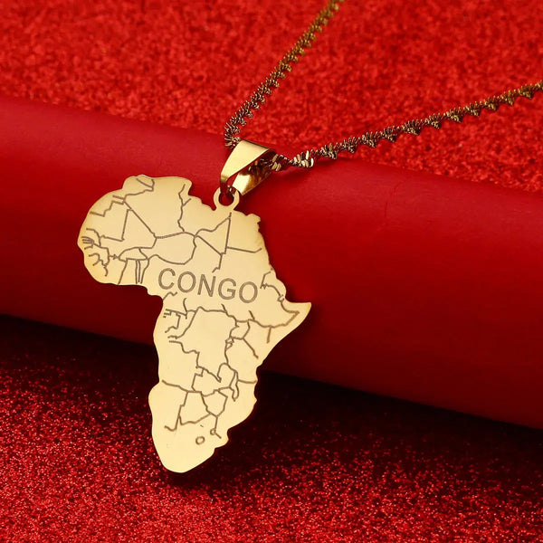 Africa Congo Map Necklace