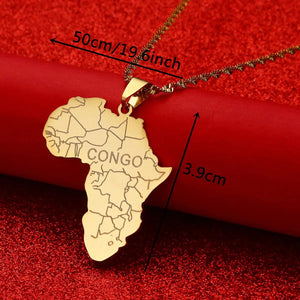 Africa Congo Map Necklace