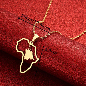 Africa Congo Map Necklace