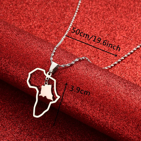 Africa Congo Map Necklace